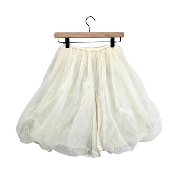 Seamprufe Vtg 50s Bloomers Half-Slip White Sz S Billowy Bubble Skirt Sheer Puffy - Picture 9 of 12